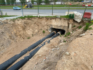 Natural oil and gas pipeline construction work. Installation of gas and crude oil pipes. Sewer...