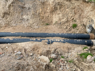 Natural oil and gas pipeline construction work. Installation of gas and crude oil pipes. Sewer...
