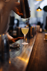 Preparing cocktail in the bar