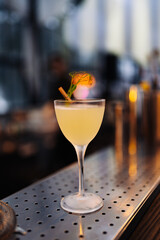 fresh cocktail glass on the table
