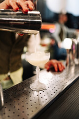 Preparing cocktail in the bar