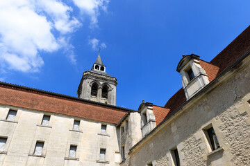 Fototapeta na wymiar Cognac, France - April 25, 2022: Courtyard of old building tourist office Cognac in Charente France