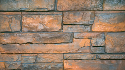 Brown brick wall close up. Background of brick wall