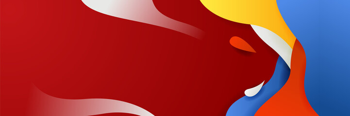 Abstract colorful polygon banner design template