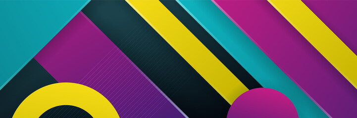 Abstract colorful polygon banner design template