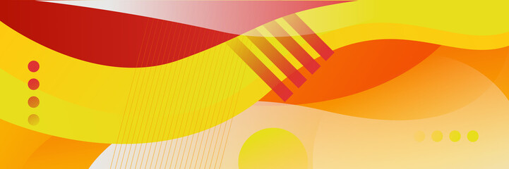 Colorful web banner concept with push button. Collection of horizontal promotion banners with gradient colors and abstract dynamic shapes. Header design for website. Vibrant background.