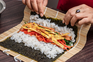 Gimbap preparation
