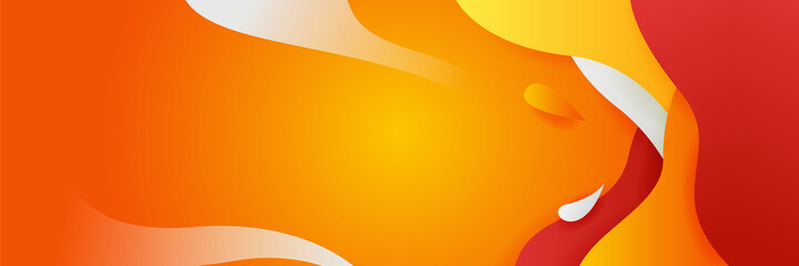 Colorful web banner concept with push button. Collection of horizontal promotion banners with gradient colors and abstract dynamic shapes. Header design for website. Vibrant background.