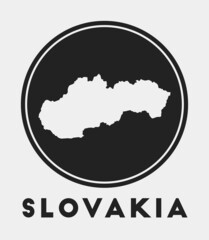 Slovakia icon. Round logo with country map and title. Stylish Slovakia badge with map. Vector illustration.