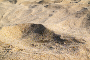 Fototapeta na wymiar Fine sand and texture of Haeundae Beach in Busan, South Korea.