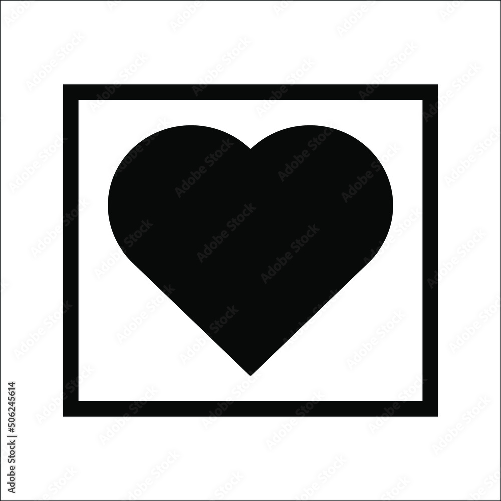 Wall mural Romantic Heart Flat design vector icon in trendy style for wedding celebration on white background, EPS 10.