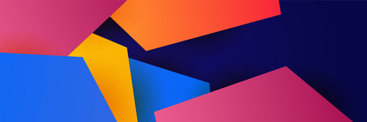Abstract colorful polygon banner design template