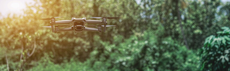 drone quadcopter with digital camera, Farmer use ai drone to monitor prediction forecast check,...
