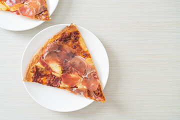 Pizza with prosciutto or parma ham pizza