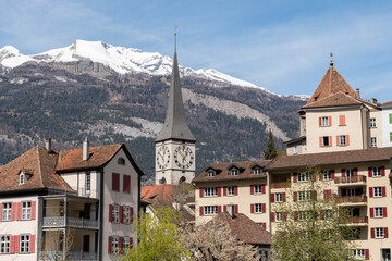 Old town in Chur in Switzerland