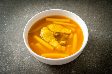 Sour soup with lotus stem and fish