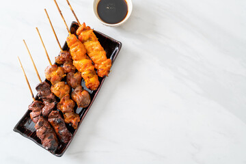 Japanese chicken grill or yakitori serve in izakaya style