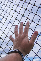 hand on the fence