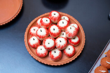 Apple sweets with black background