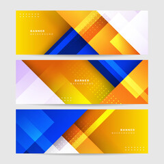 Abstract colorful polygon banner design template