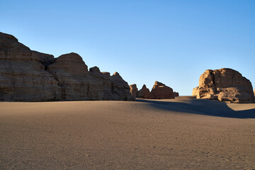 yardang landforms near dunhuang, china