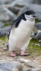 Zügelpinguine (Pygoscelis Antartica) auf Half Moon Island / Süd-Shettland-Inseln vor der Antarktis
