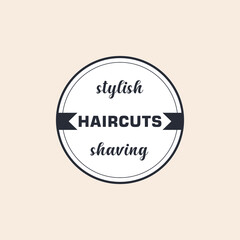 Barber shop badge retro design logo template. 