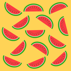 illustration image jpeg artistic drawing food. Summer illustration watermelon Hand drawn seamless pattern with fruit.