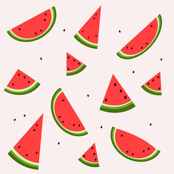 illustration image jpeg artistic drawing food. Summer illustration watermelon Hand drawn seamless pattern with fruit.