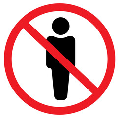 No crowd image jpeg icon. Flat No crowd symbol is isolated on a white background. sign of social distance. Simple flat jpg illustration, filled contour isolated on a white background.
