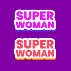 Super woman text icon label design vector