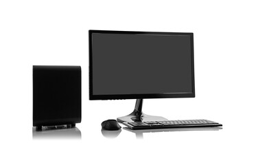 Personal computer isolated on white background. Desktop PC.