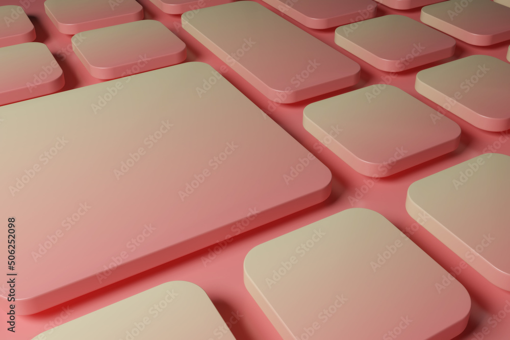 Poster backround with flying squares. colorful 3d gradient design elements. 3d render illustration.