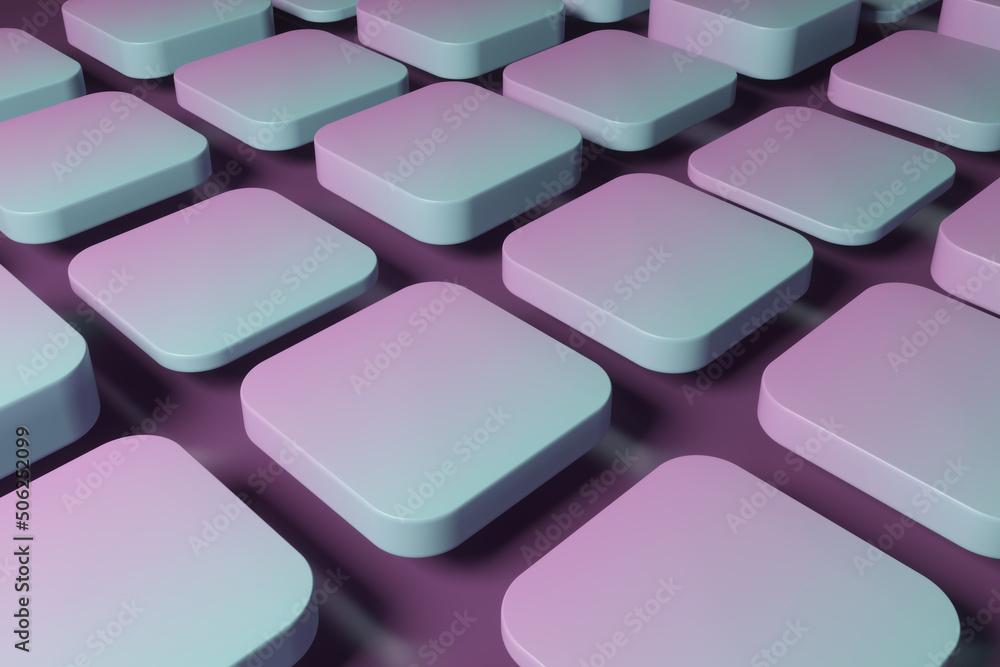 Poster backround with flying squares. colorful 3d gradient design elements. 3d render illustration.