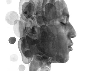 Paintography. Creative portrait of an African American man