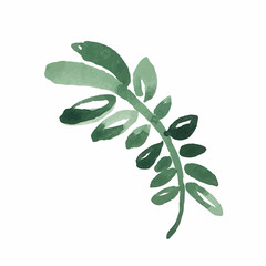 Leaf icons isolated on white background. Logo sign design. Modern brush ink illustration. Vector