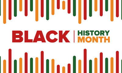 Black History Month. African American History. Celebrated annual. In February in United States and Canada. In October in Great Britain. Poster, card, banner, background. Vector illustration