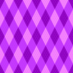 Abstract diagonal striped seamless pattern with purple rhombus, vector eps 10