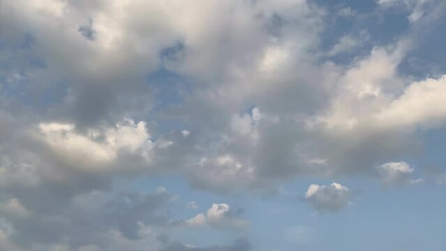 夕方の空を流れる白い雲のタイムラプス映像 積雲 クラウドスケープ 日本