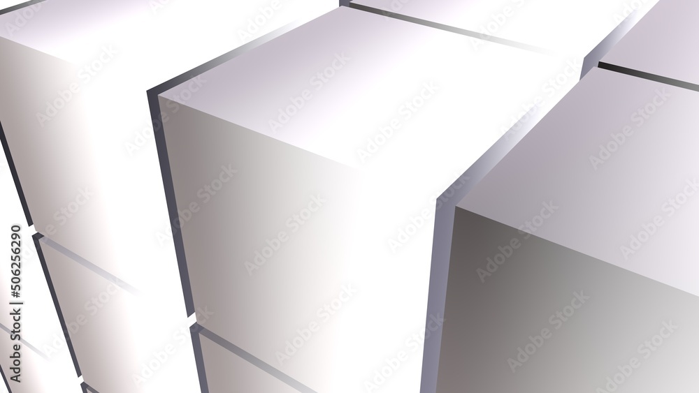 Poster abstract background from gradient cubes. 3d rendering.