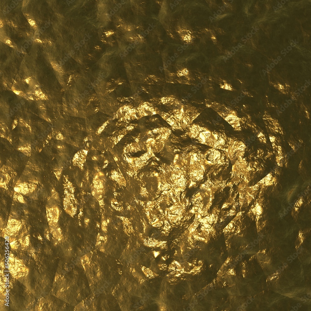 Poster volumetric texture background of gold. 3d rendering.
