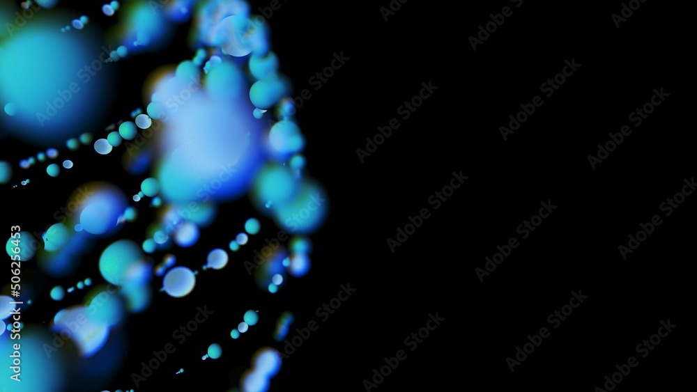 Poster abstract background of balls or circles. 3d rendering.