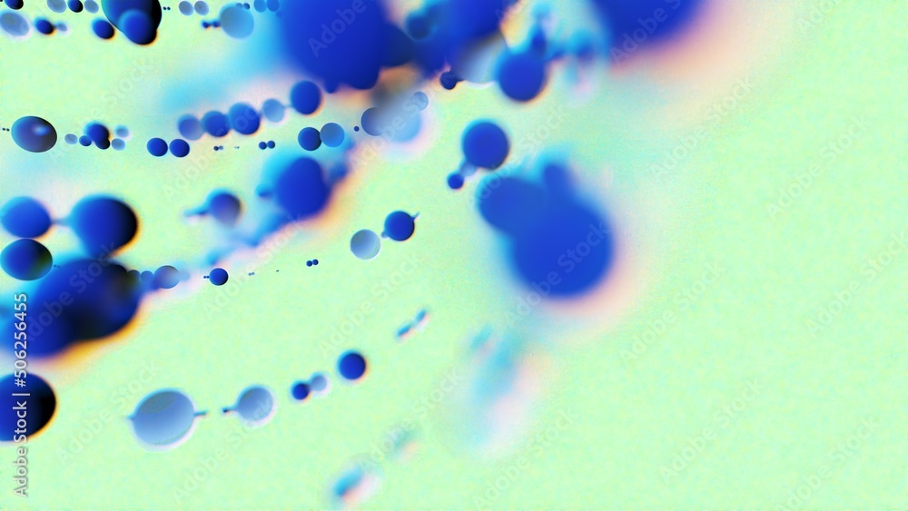 Poster abstract background of balls or circles. 3d rendering.