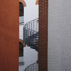 Wendeltreppe an Au&szlig;enfassade