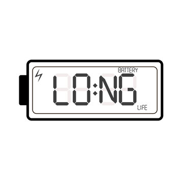 Long Battery Life Icon. High Capacity Battery