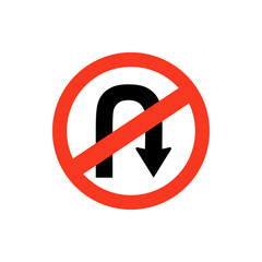 Warning traffic sign DO NOT RETURN RIGHT. 