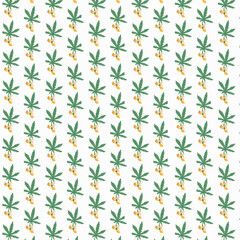 medical marijuana, cannabis green color logo. Thai style marijuana leaves.