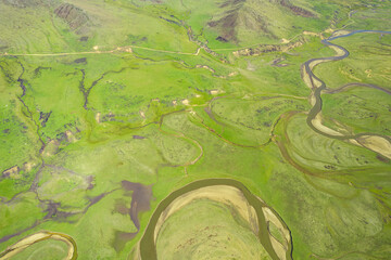 river on the grassland in Sichuan China