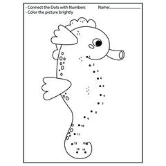 Dot To Dot Ocean animals for kids