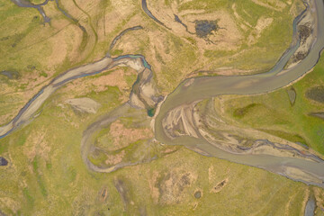 river on the grassland in Sichuan China